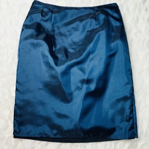 Veronika Maine Dresses & Skirts - Veronika Maine Cinched Pencil Skirt Sz 10 Dark Iridescent Blue Evening New $169